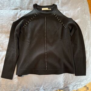 Ramy Brook Black Sweater with Silver Accents